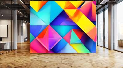 Dynamic abstract composition of geometric shapes in vivid colors for contemporary design and artistic contexts. Wall mural