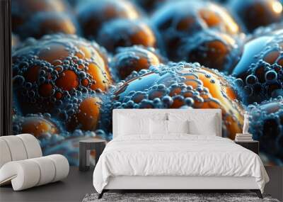 Dynamic and Playful Bubble Pattern Design Wall mural