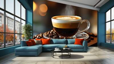 Essence of Coffee Celebrated on World Coffee Day with AI Technology Enhancing the Experience Wall mural