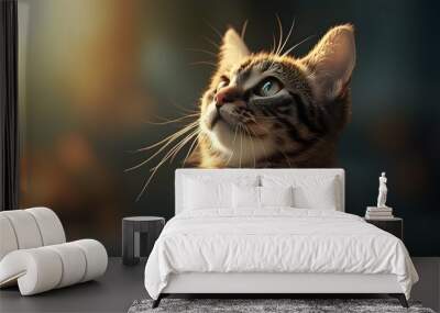 Global Cat Adoption Awareness: Realistic Portrayal of Diverse Settings with Natural Light Wall mural