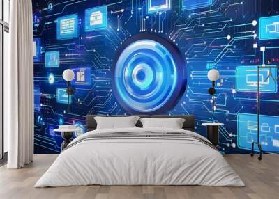 High-capacity computer hard drives for extensive data storage Wall mural