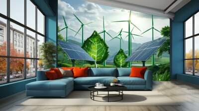 Innovative Green Energy Solutions for a Sustainable and Eco-Friendly Future Wall mural