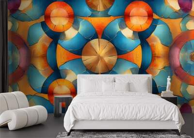 Intricate Circle Patterns in Vibrant Colors and Shapes Wall mural