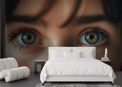 Intricate Macro Portrait of a Womans Eye Capturing Stunning Details and Vibrant Colors Wall mural