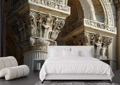 Intricately Carved Ornate Architectural Detail Showcasing Artistic Mastery Wall mural