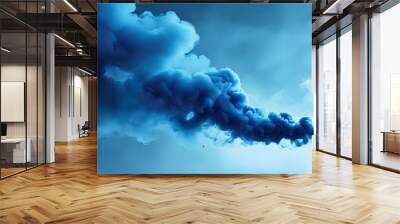 Mystical blue smoke swirling through a captivating sky backdrop Wall mural