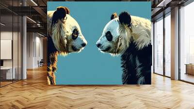 Panda and Bear Encounter: A Visual Comparison of Pandas and Polaris Python Data Analysis Packages Wall mural