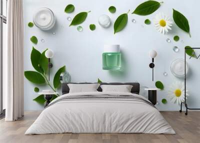 Plant-based natural cosmetics for organic skin care solutions Wall mural