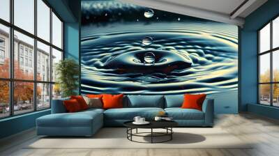 Pristine Clarity of Water Droplet Ripples Captured with Ultra High Speed Camera Wall mural