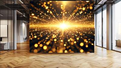 Radiant Golden Light with Sparkling Abstract Effects Wall mural