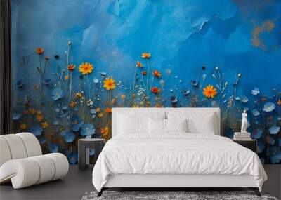 Subtle Elegance of Blue Textured Paper Wall mural