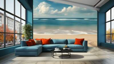 textured sand beach background for serene coastal atmosphere Wall mural