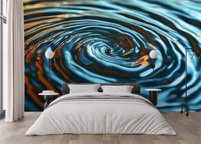 Vibrant Digital Water Wave Patterns in Motion Wall mural