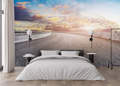 Air highway asphalt road and beautiful sky scenery Wall mural