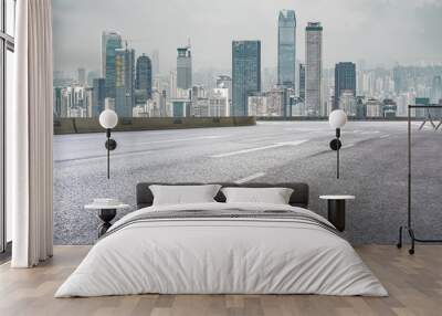 Urban architecture landscape road and skyline Wall mural