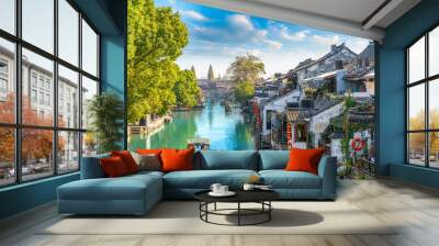 Xitang ancient town ancient residential River Wall mural