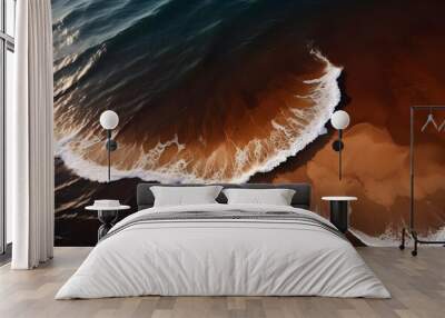 Beautiful beach scenery, high angle view of the sea Wall mural