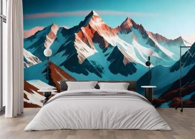 Majestic mountain scenery wallpaper background Wall mural