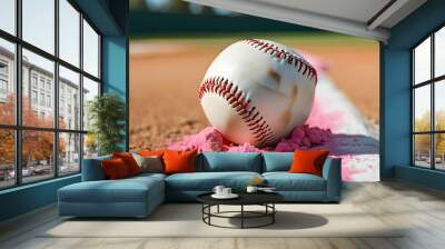 Baseball Chalk Line Ready for Game Day with Clear Space for Dynamic Sports Themes Wall mural