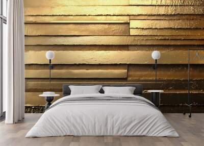 Elegant abstract gold texture featuring smooth horizontal lines Wall mural