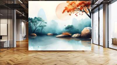 Elegant watercolor vector background design for web use Wall mural