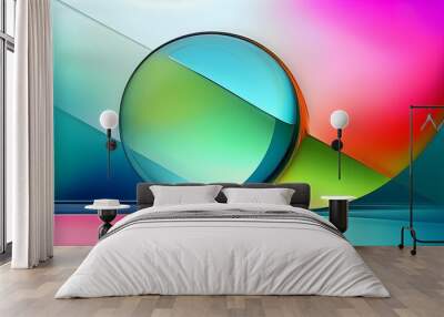 minimalistic gradient background with glass abstract geometric patterns Wall mural