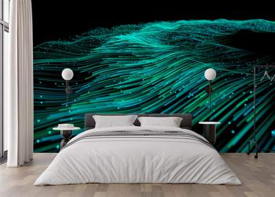  3d rendering of swirling particle lines Wall mural