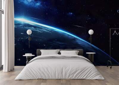 Quter_space_Blue_night_sky_Space_background Wall mural