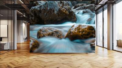 water_flowing_over_rocks Wall mural