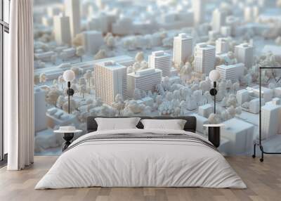 3d city Wall mural