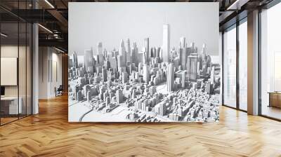 3d city Wall mural