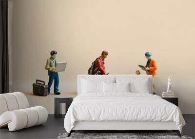 3d render miniature business poster Wall mural