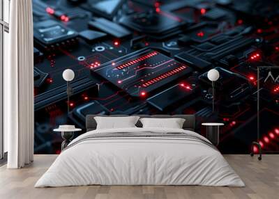 abstract technology banner Wall mural