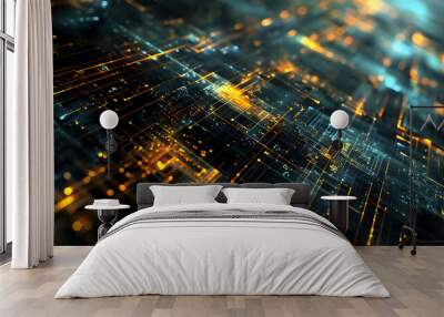 abstract technology banner Wall mural