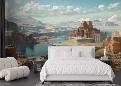 ancient panoramic city Wall mural