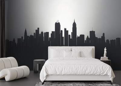 city skyline illustration Wall mural