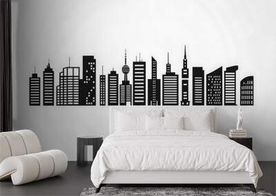 city skyline illustration Wall mural