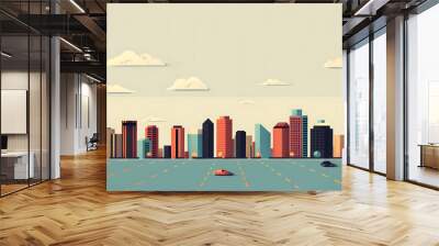 city skyline illustration Wall mural