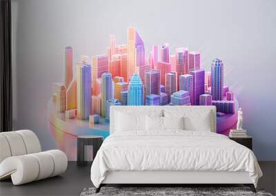 city skyline Wall mural