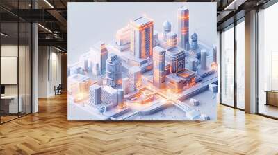 city skyline Wall mural