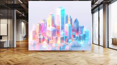 city skyline Wall mural