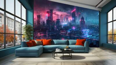 futuristic city Wall mural