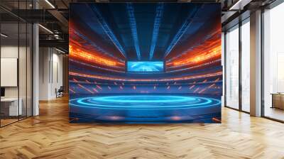 futuristic podium background Wall mural