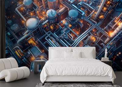 holographic factory Wall mural