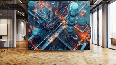 holographic factory Wall mural