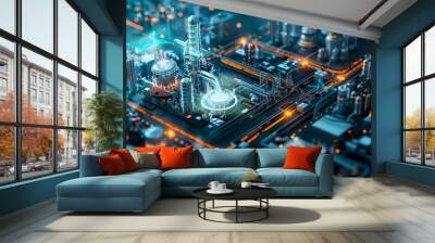 holographic factory Wall mural