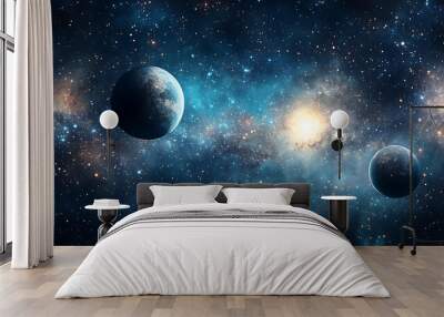 planet and galaxy Wall mural