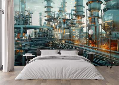 steampunk city Wall mural