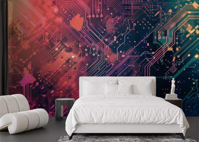 technology background Wall mural