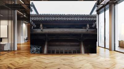 Wanwei Mountain, Shaoxing, Zhejiang - Ancient Architecture and Woodcarvings Wall mural